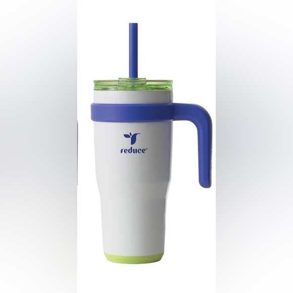 NWT Reduce White and Blue Travel Mug - Picture 1 of 2